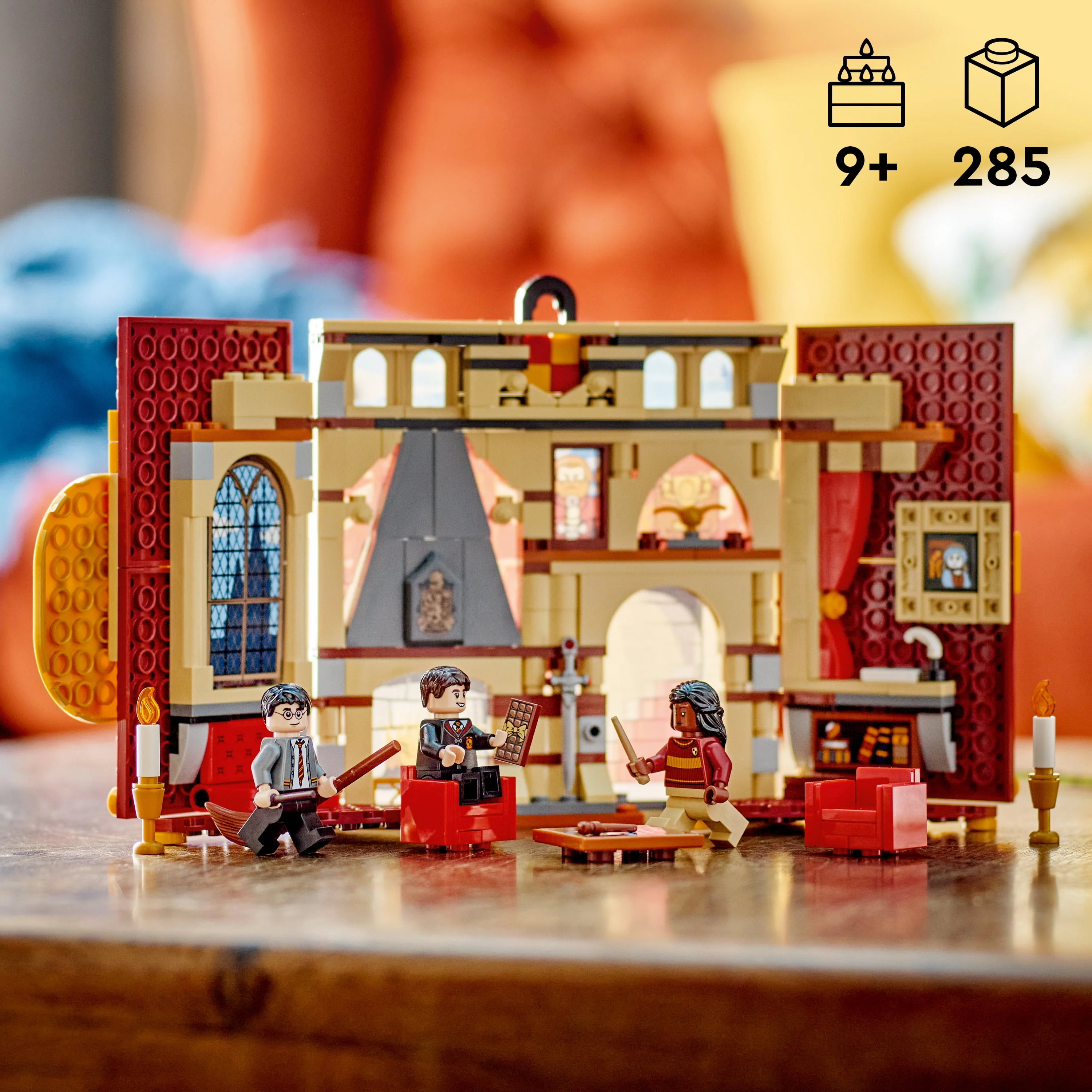 LEGO Harry Potter Gryffindor House Banner Set 76409, Hogwarts Castle Common Room Toy or Wall Display, Fold Up Travel Toy