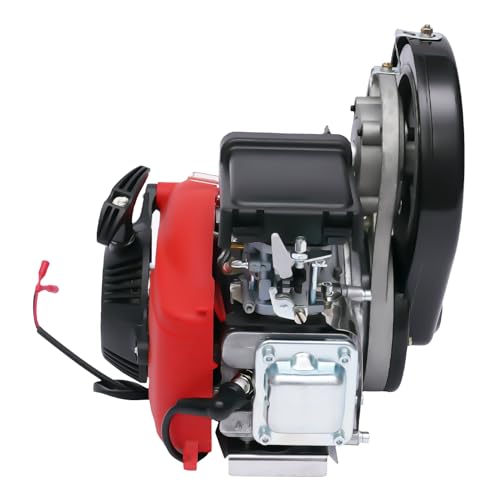 49CC 4-Stroke Bicycle Engine Kit, Powerful Pull Start 4-Stroke Gas Cycle Motor Kit, Dual Chain Drive Bicycle Motor Kit with Belt