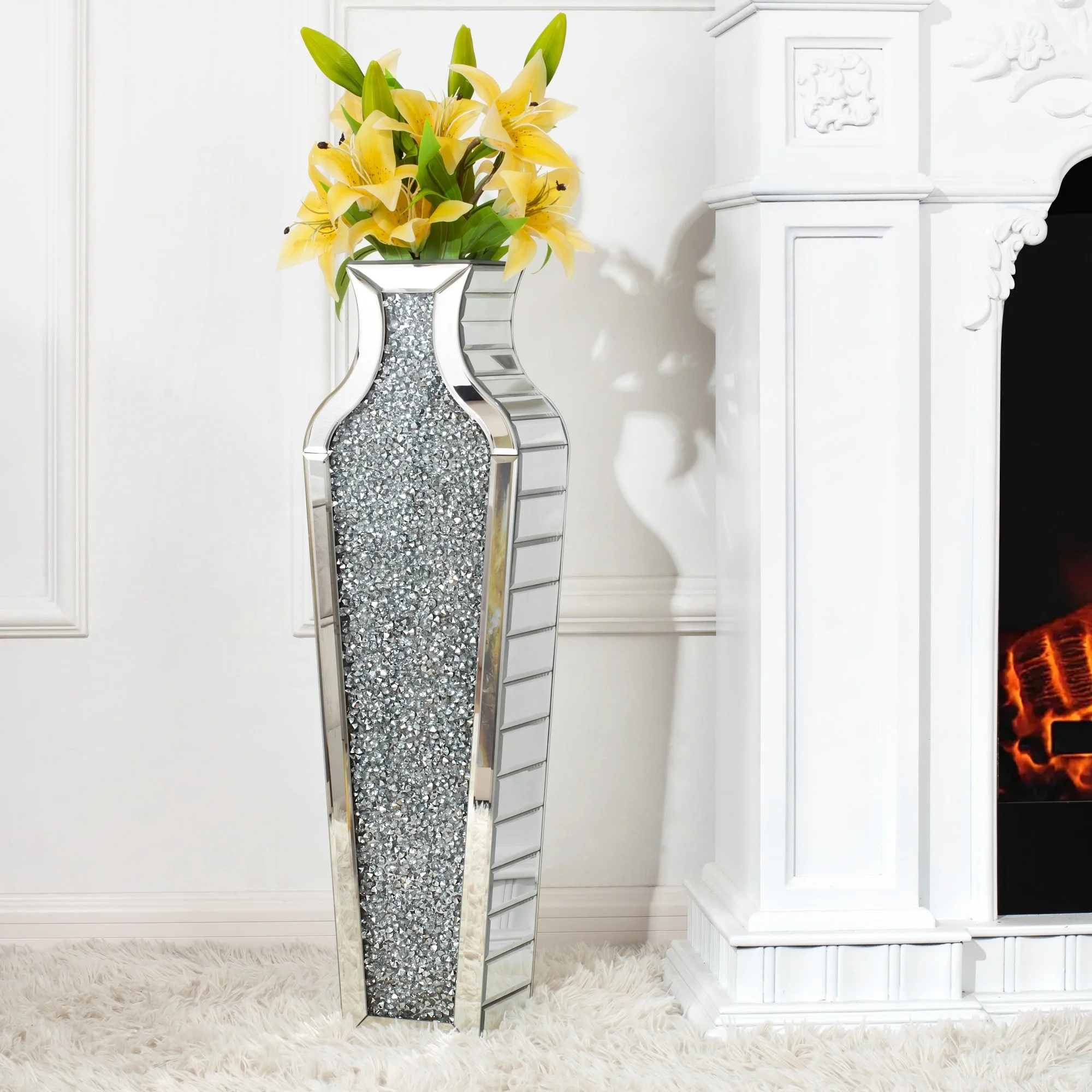 SHYFOY Tall Crushed Diamond Floor Vase