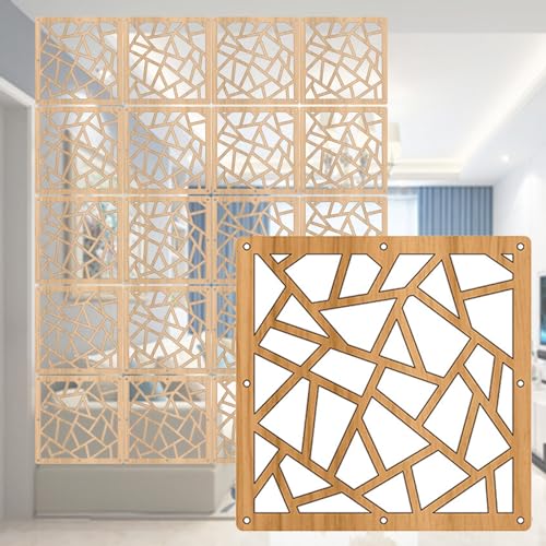 Privacy Partition Screen Hanging Room Dividers Panels from Ceiling, Carving Pattern Bedroom Office Bar Decor Panel for Spaces Separation