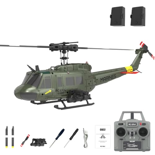 RC ERA C032 UH-1 Huey RC Helicopter with 3D Inverted Flight & 6-Axis Gyro Stabilization