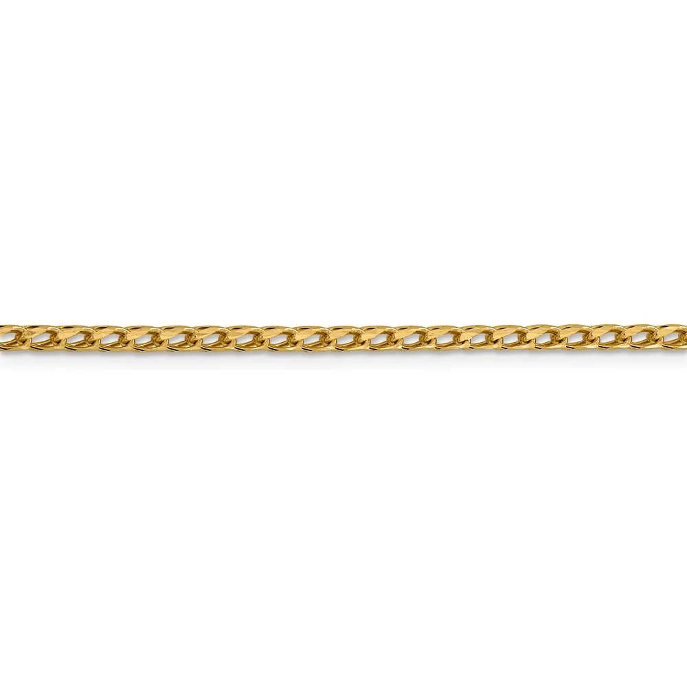 Leslie's Real 14kt Yellow Gold 2.45mm Diamond Cut Open Franco Chain; 18 inch; for Adults and Teens; for Women and Men