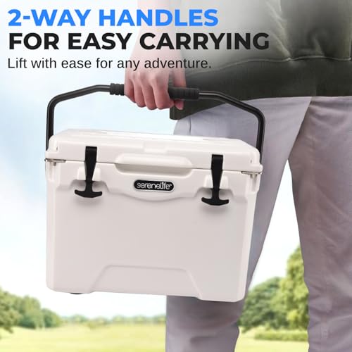 SereneLife Ultra-Tough 45 Quart Rotomolded Cooler Box with Wheels, Holds Upto 56 Cans, Keeps Ice Up to 5 Days