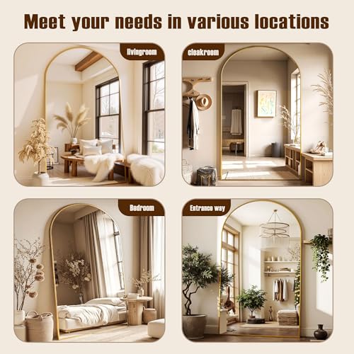 Floor Mirror, 78"x38" Oversized Full Length Mirror with Stand,Arched Full Body Mirror Standing Hanging Leaning Against Wall