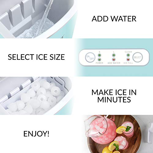 Igloo Electric Countertop Ice Maker Machine - Automatic and Portable - 33 Pounds in 24 Hours - Icecube Maker - Plastic Scoop and Basket