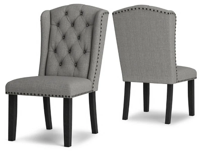 Signature Design by Ashley Jeanette Modern Tufted Dining Upholstered Side Chair, 2 Count, Gray