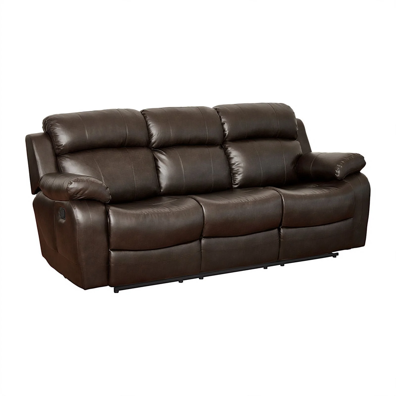 Lexicon Marille Faux Leather 2-Piece Manual Reclining Sofa Set in Brown