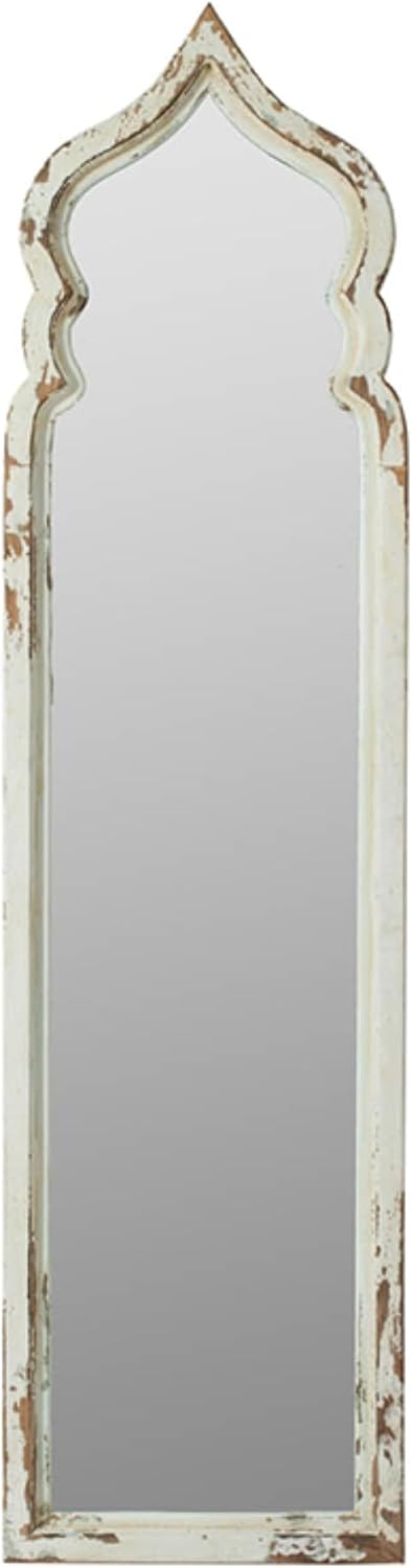 CC Home Furnishings Vintage Weathered White Full Length Floor Mirror - 6'