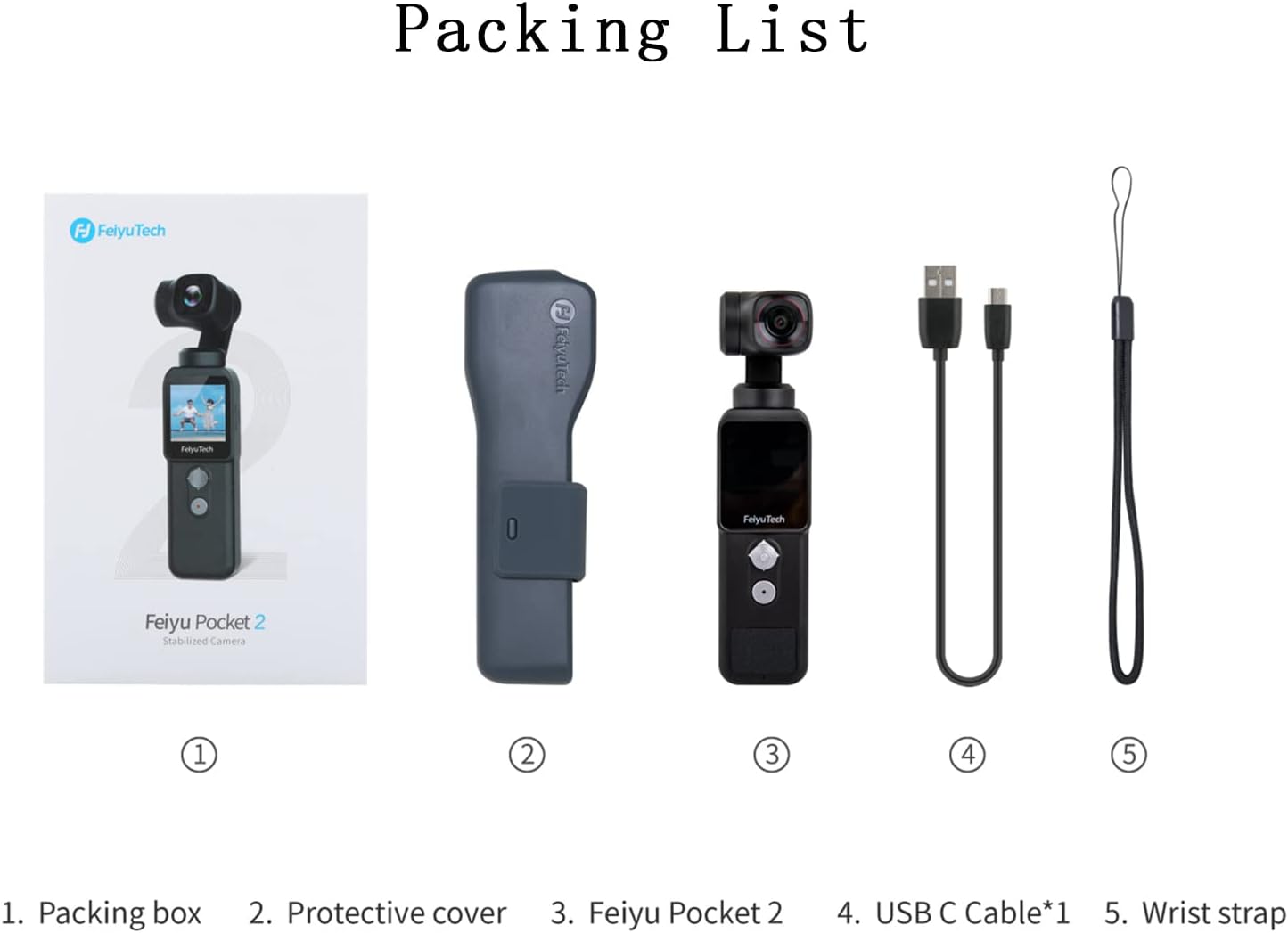 Feiyu Pocket 2-Light Handheld 3-Axis Gimbal Stabilized 4K Video Action Camera,130° View,Magnetic AL. Alloy Boby with Mic Speaker,4xZoom,12MP Photo