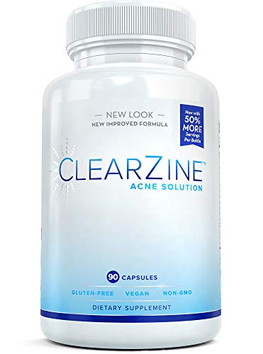 ClearZine Acne Pills for Teens & Adults | Clear Skin Supplement, Vitamins for Hormonal & Cystic Acne, 90 Caps - Kansas Nuitrition - HNZSDS