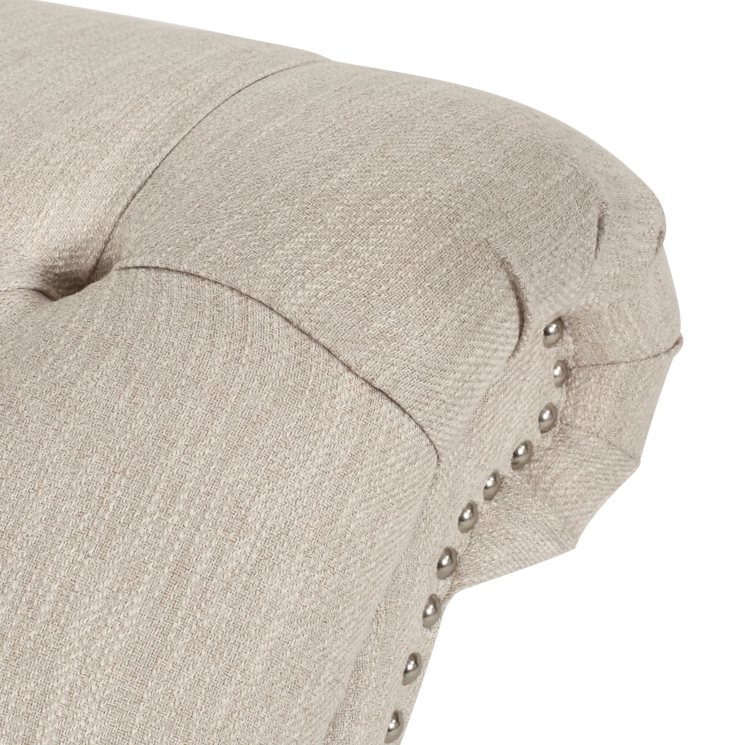 Noble House Hammett Indoor Button Tufted Chaise Lounge, Beige