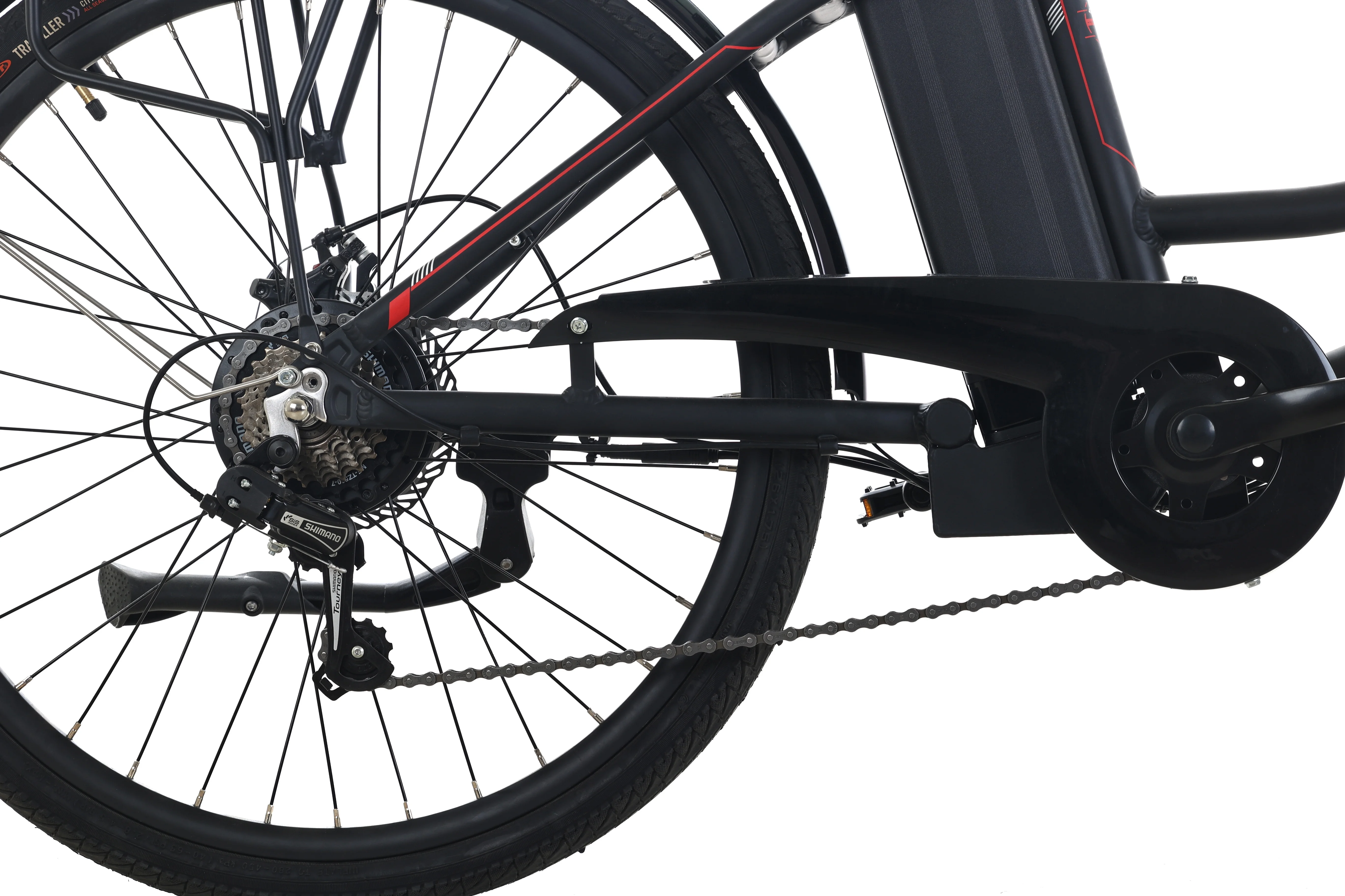 Ltmate Skyline Electric Bike for Adults, 26” Ebike 350W Powerful Motor, 36V 10.4Ah Removable Battery Electric Cruiser Bike, Shimano 7-Speed Gears