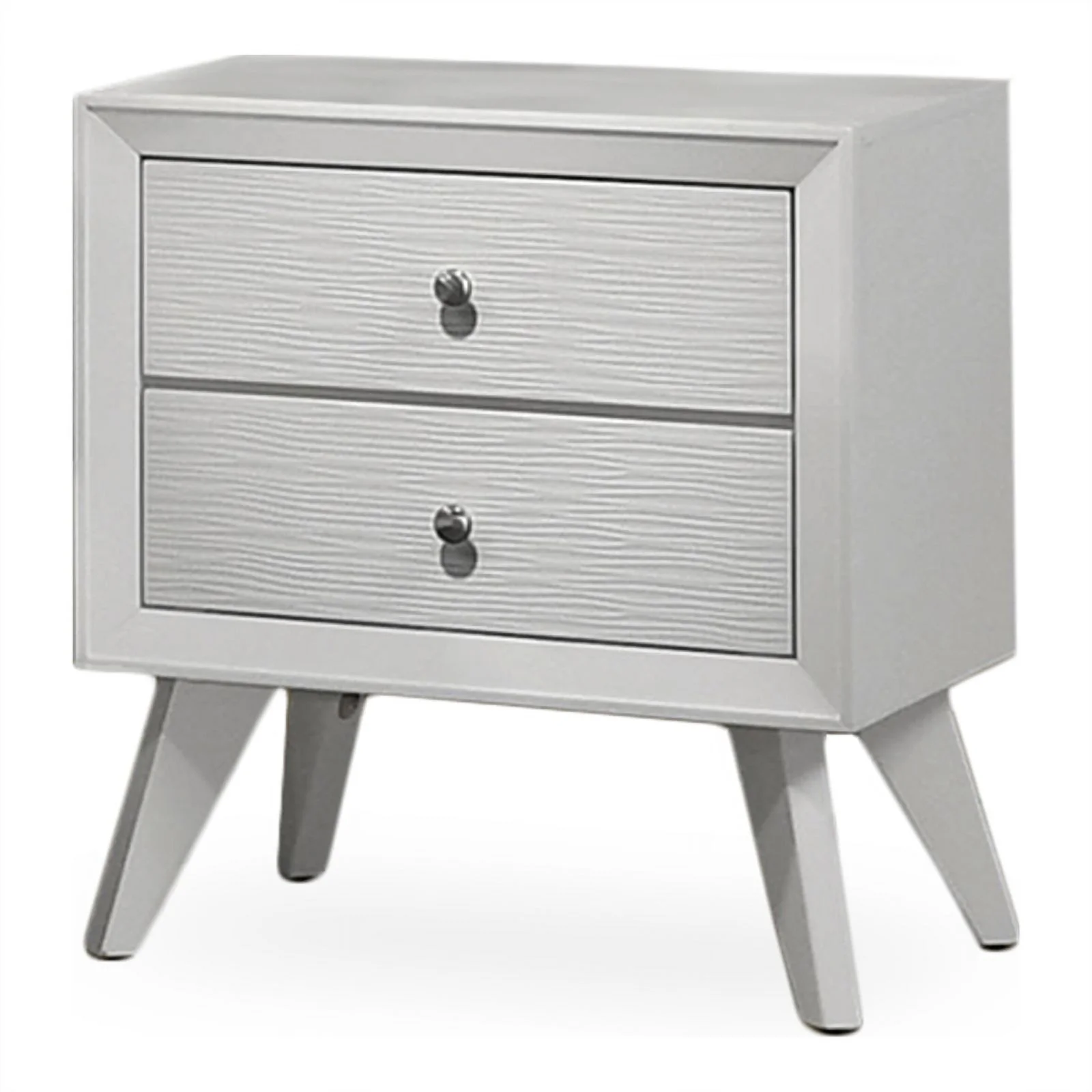 Bowery Hill 3pc White Wood Bedroom Set - King + 2 Nightstands