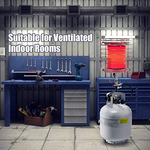 S AFSTAR 35,000-42,000 BTU Tank Top Propane Heater, Portable Propane Heater w/Tip-over Switch & Safety Shut-off