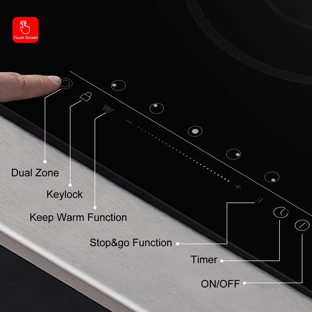30-in 5 Elements Smooth Surface (Radiant) Black Electric Cooktop