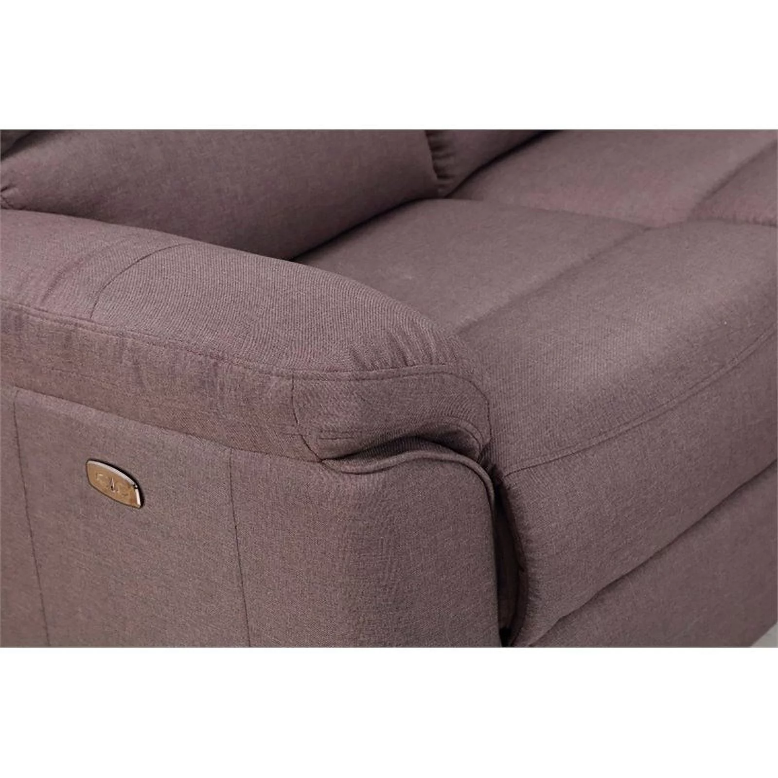 Titan Furnishings Transitional Chanille Fabric Power Reclining Sectional - Brown