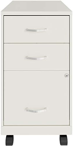 Space Solutions 3 Drawer Metal Mobile File Cabinet with Lock, Letter Size, Navy, Fully Assembled