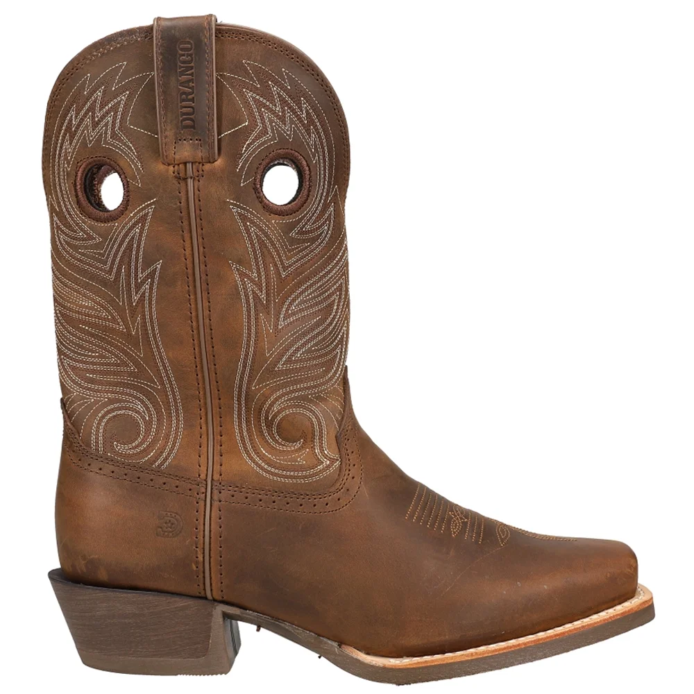Durango  Mens  Pro Rugged Tan Square Toe Cowboy  Casual Boots   Mid Calf - Curated Treasures Market