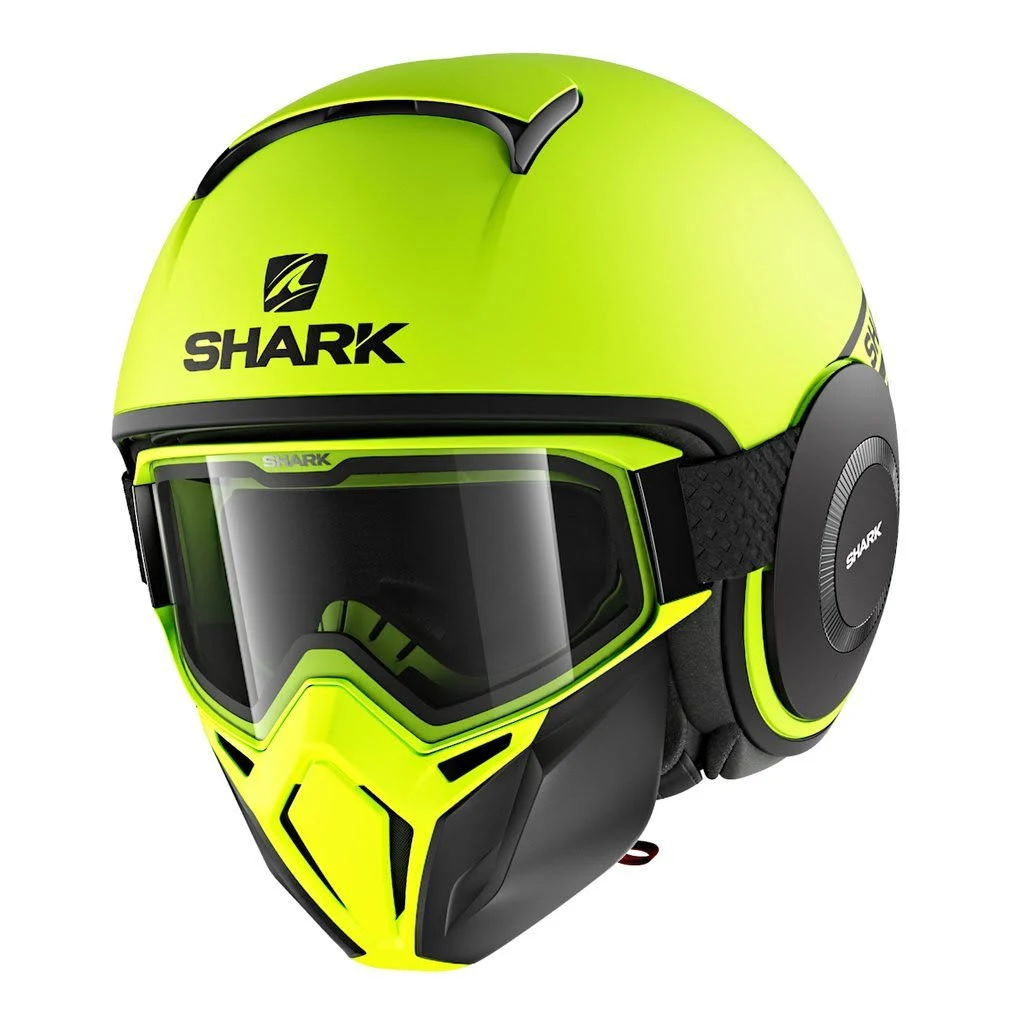Shark Drak Helmet - Matte Neon (Size: MD) - Dark Grey
