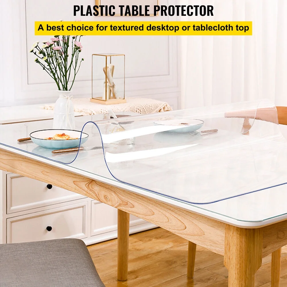 36x60" PVC Table Mat Waterproof Tablecloth Transparent Desk Protector Pad