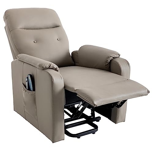 Merax, Dark Gray Power Lift Recliner Chair for Elderly with Adjustable Massage Function and Side Pocket for Adults and Seniors