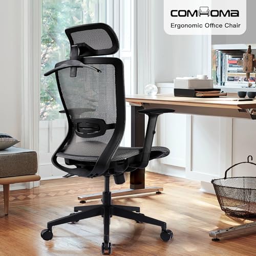 COMHOMA Office Chair Ergonomic Big and Tall Gaming Chair 350 LBS with 3D Adaptive Lumbar Support & Headrest