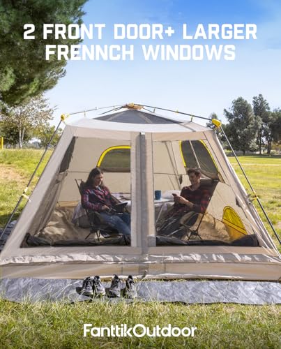 FanttikOutdoor Zeta C8 Air/C10 Air Camping Tent, Lightweight 10 Person Instant Cabin Tent Setup in 60s, 20% Lighter