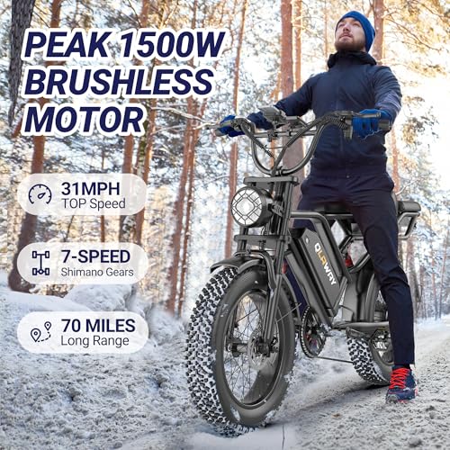 Fat Tire Electric Dirt Bike 750w for Adults 20" Full Suspension Electric Motorcycle Ebikes 48V 15.6AH Removable Battery,31MPH Top Speed