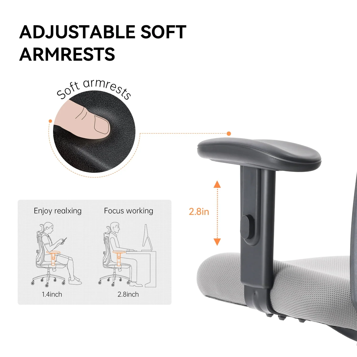 SIHOO Ergonomic Office Chair, Mesh Computer Desk Chair with Adjustable Lumbar Support, High Back chair for big and tall, Black