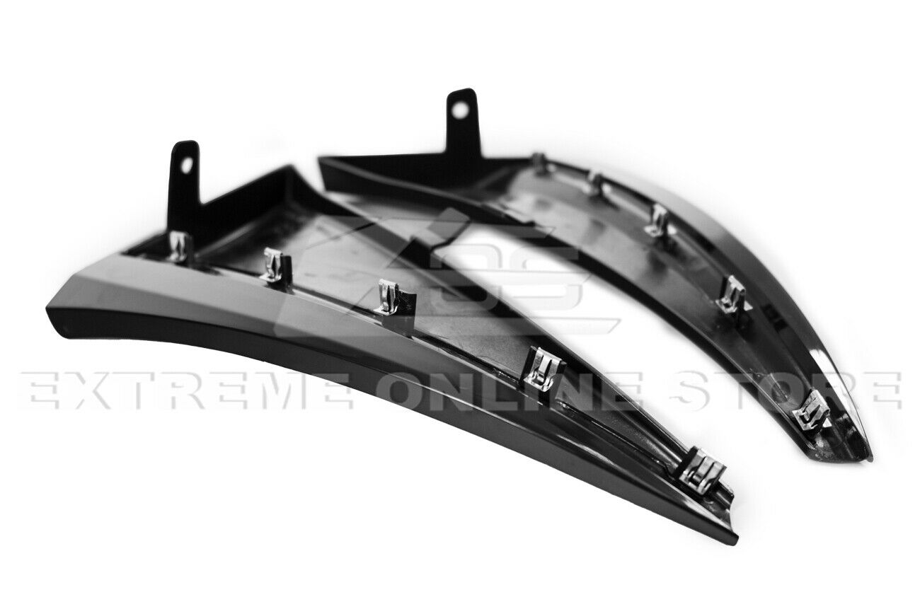 Replacement For 2014-2019 Chevrolet Corvette C7 ALL Models | GM Factory XL Extended Style PRIMER BLACK Front Side Splash Guards Mud Flap Pair
