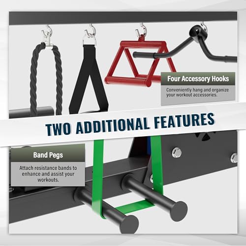 MAJOR FITNESS F22 Multi-Functional Power Rack—1600lbs Capacity All-in-One Squat Rack with Dual Pulley System for Home Gym Strength Training