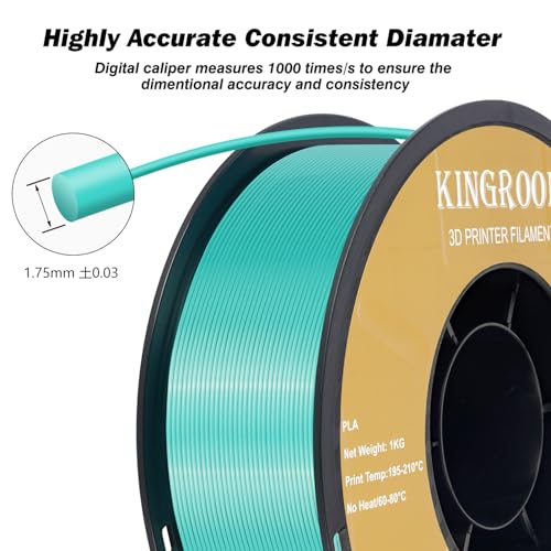 Kingroon Silk PLA Bundle 3D Printer Filament, Dimensional Accuracy +/- 0.03 mm, 10 kg Spool(22lbs)