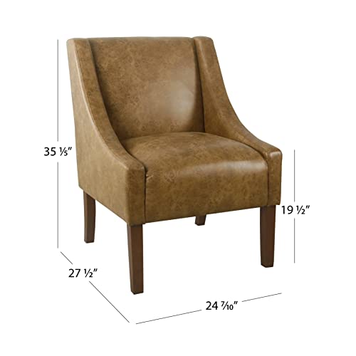 HomePop Velvet Swoop Arm Accent Chair, Suri Blue