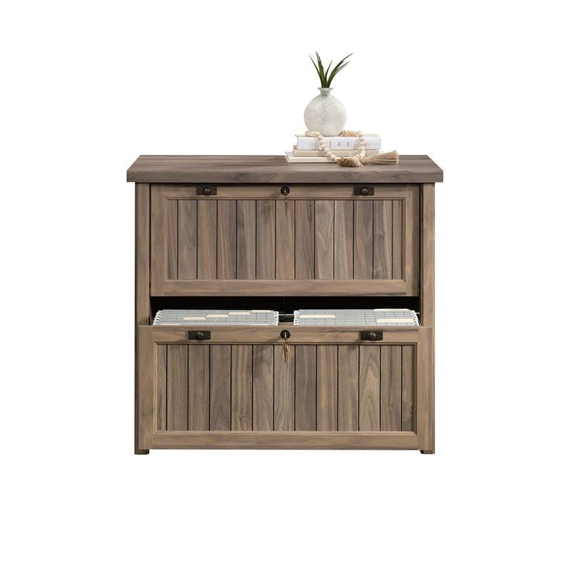 Sauder Costa Engineered Wood 2-Drawer Lateral File Cabinet in Washed Walnut - 428191