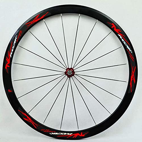 700C Road Bike Wheelset,40MM Flat Bar 4 Bearing Quick Release Bike Wheelset 7-12 Speed C Brake V Brake Front 2 Rear 4 Bearings