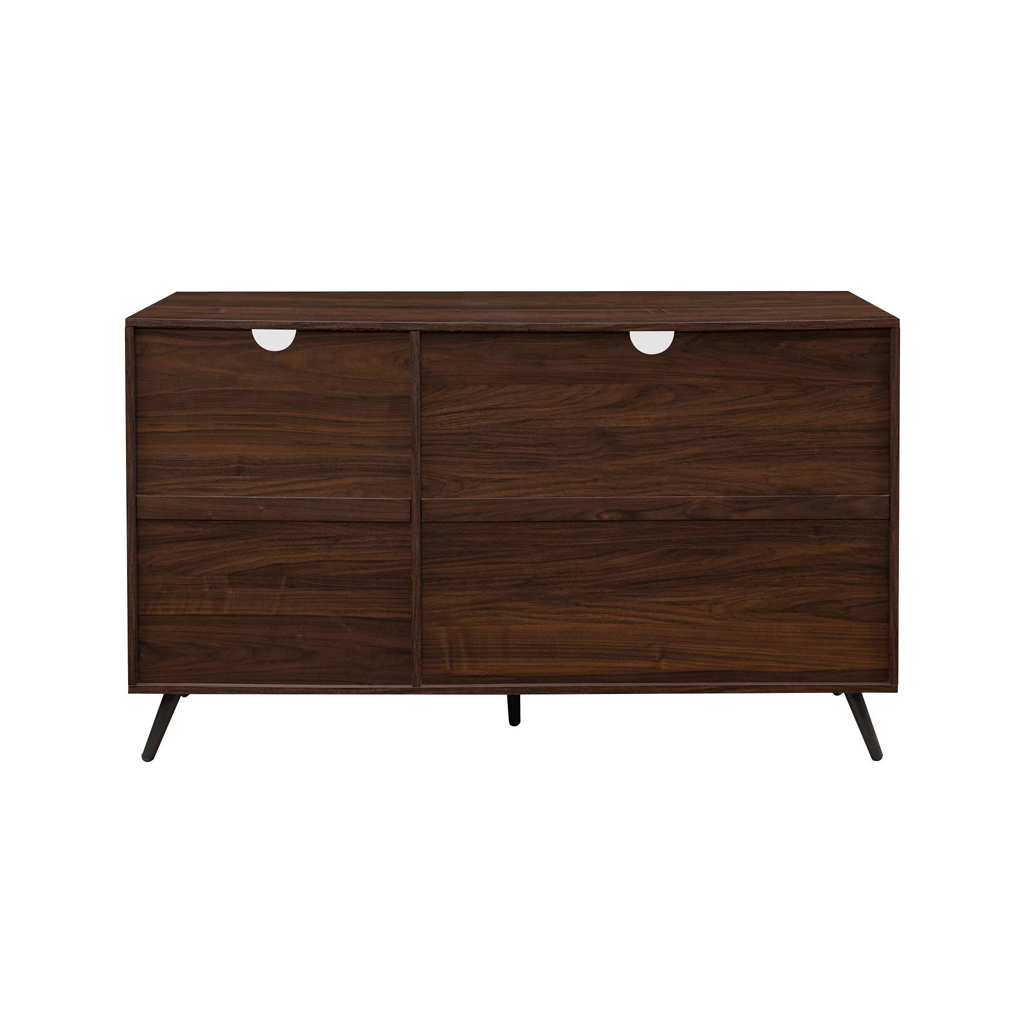 Walker Edison Mid-Century Modern 3-Drawer Sideboard, Dark Walnut