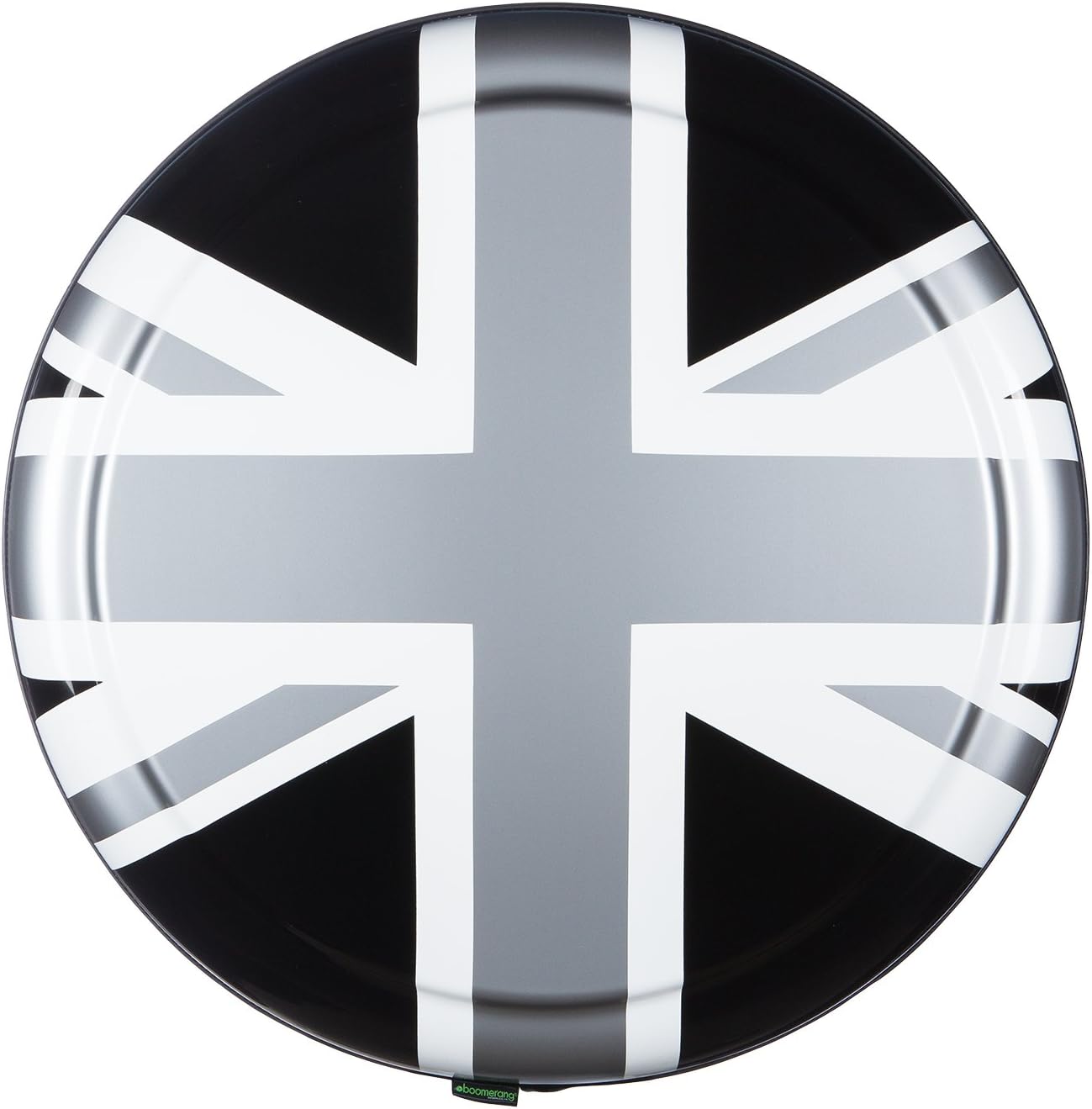 Boomerang 32" Rigid Tire Cover - (Hard Plastic Face & Vinyl Band) - Pewter Union Jack