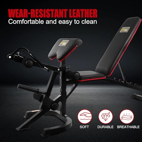 Adjustable Weight Bench, Workout Bench for Home Gym, Adjustable 6 Position Utility Bench with Leg Extension and Preacher Pad