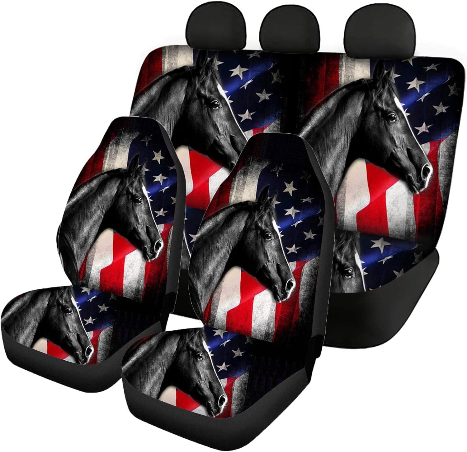 SEANATIVE Stretchy Car Seat Cover Camo Forest Deer Universal Car Interior Seat Cover Machine Washable Anti-Slip Front and Rear Bench Back Seat Cover