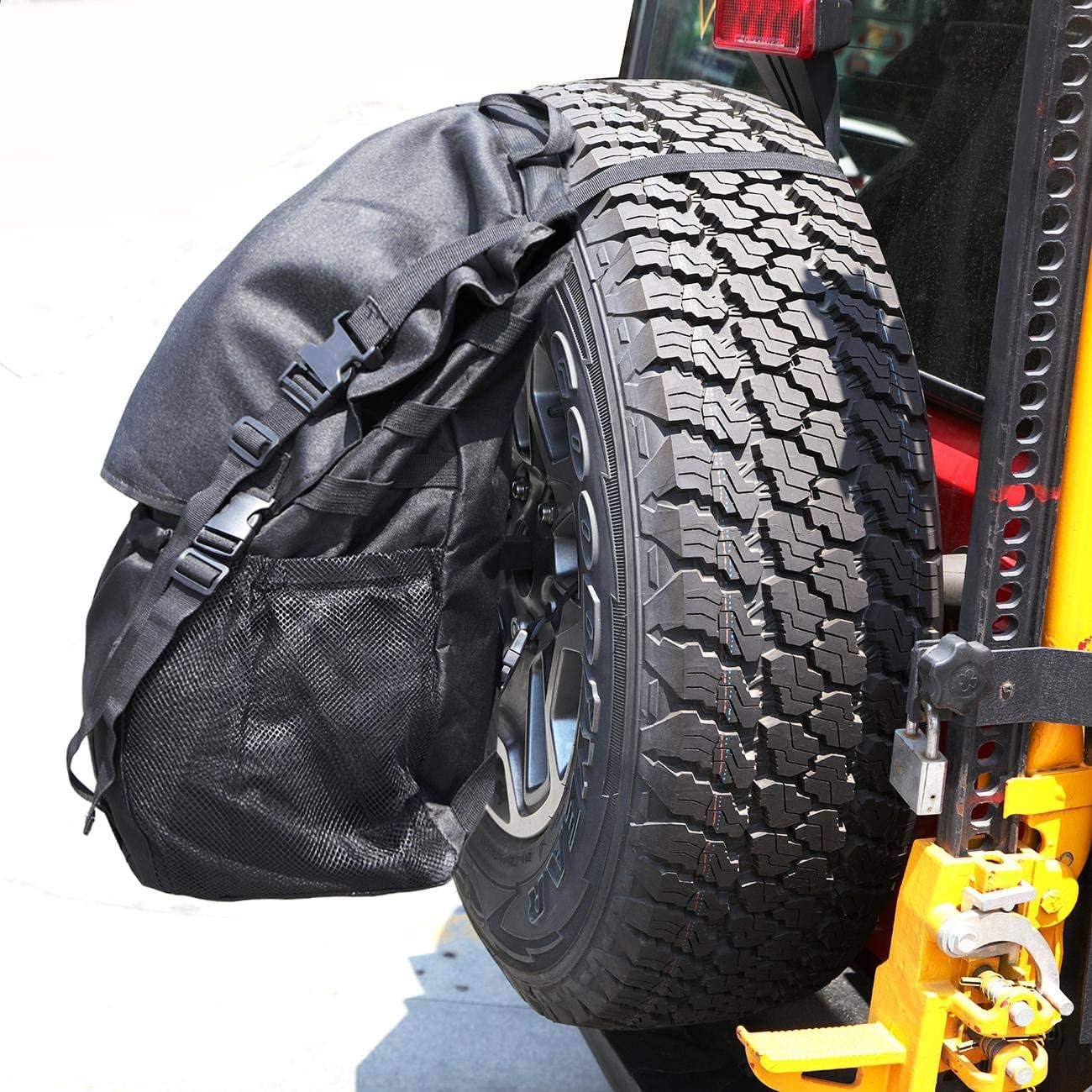PARTOL Spare Tire Trash Bag Trash Bag Overland Gear Organizer Cargo Garbage Tool Trunk Rear Wheel Bags for Outdoor Camping Jeep Wrangler UTV SUV RV