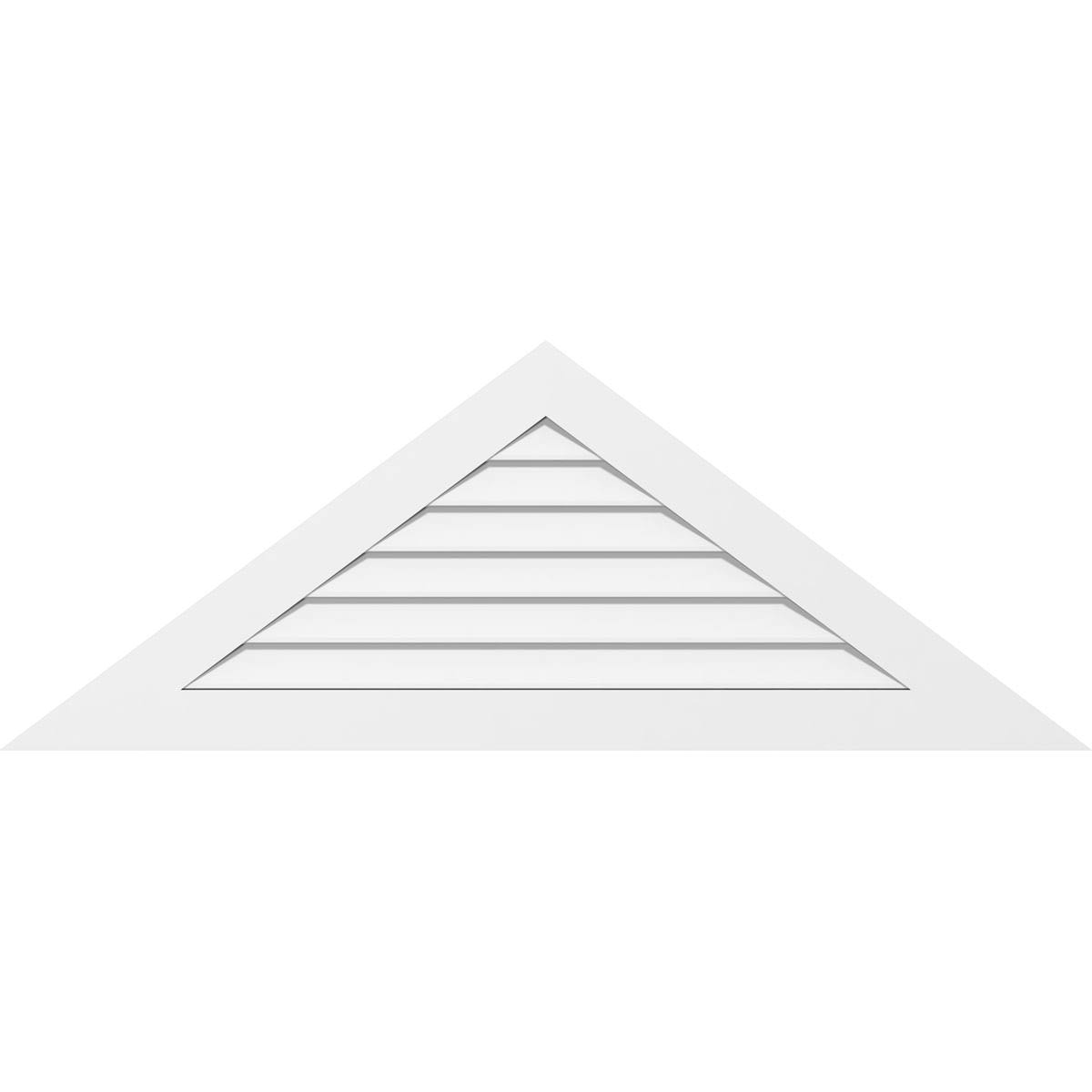 Ekena Millwork GVPTR38X1901SN 38x22W x 19x22H Triangle Surface Mount PVC Gable Vent 12/12 Pitch: Non-Functional, w/ 3-1/2x22W x