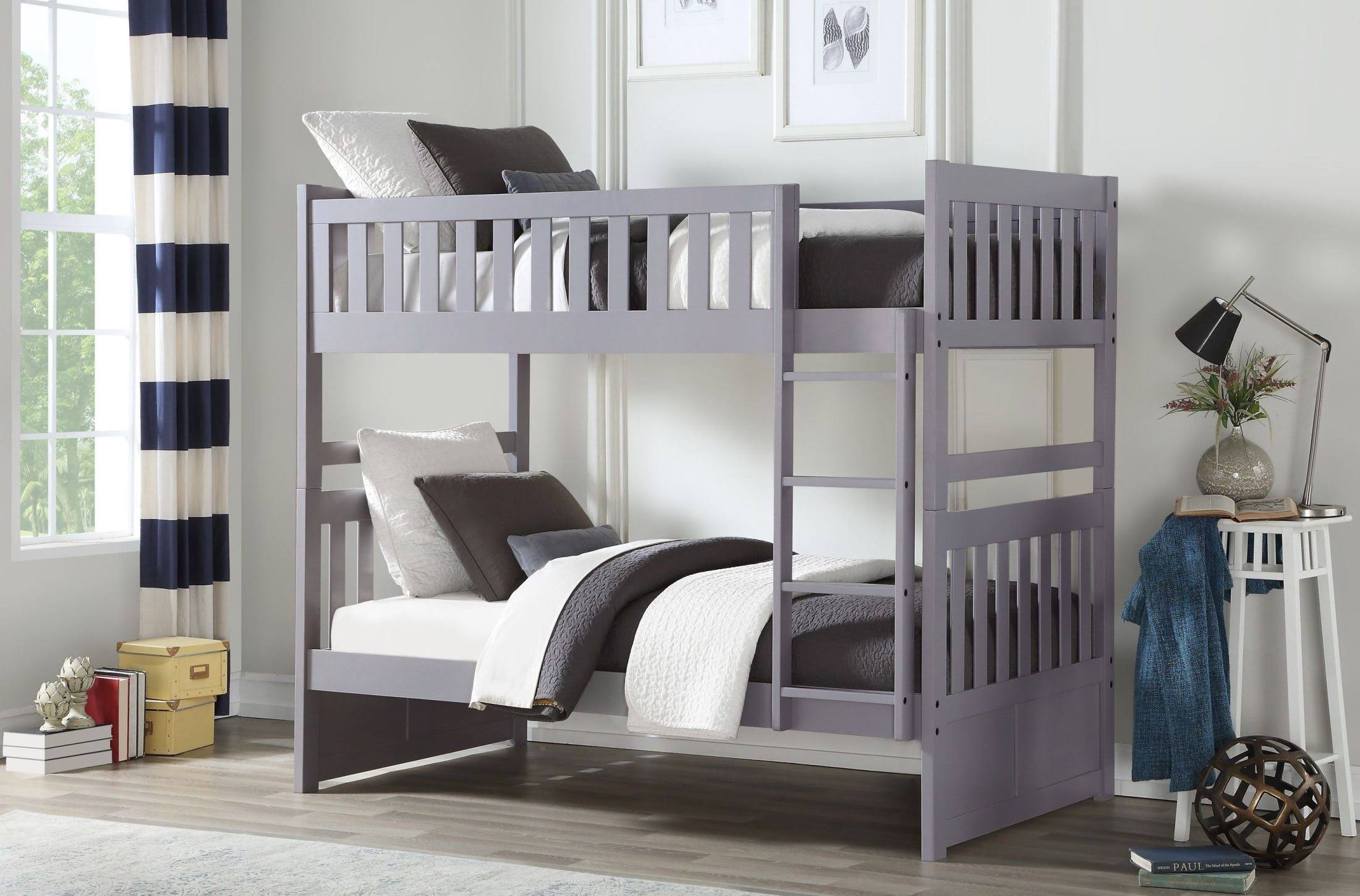 Orion Grey Twin Over Twin Bunk Bed