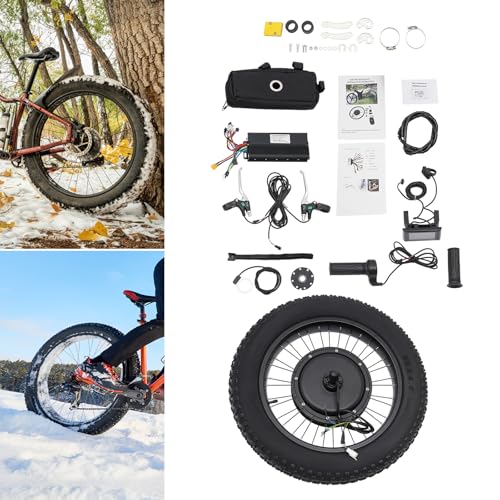 Electric Bicycle Conversion Kit, 48V 1500W Ebike 20" Rear Hub Motor Wheel Kit with PAS Sensor & LCD Display