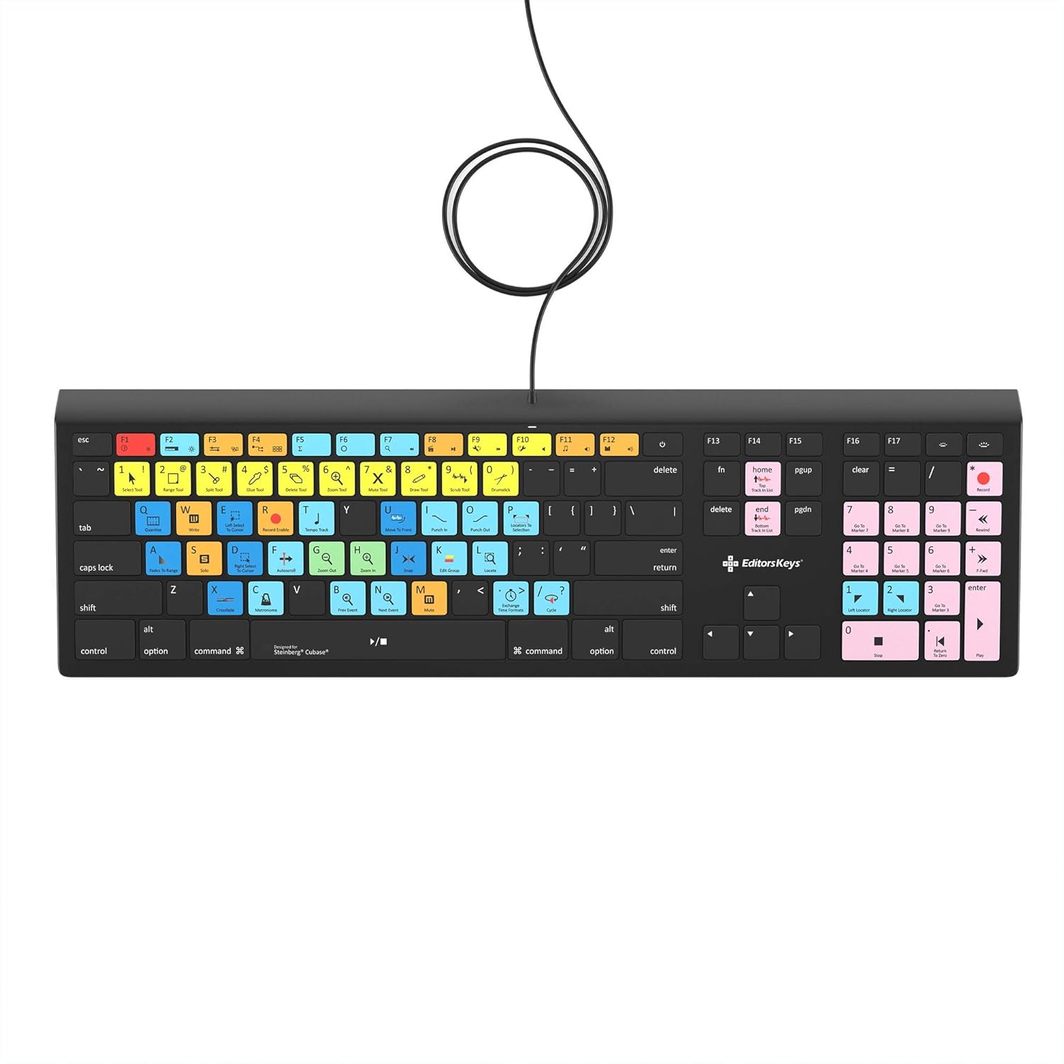 Keyboard Designed for Steinberg&rsquo;s Cubase for Mac | Fully Backlit Shortcut Keyboard with Cubase Shortcuts | Edit Faster