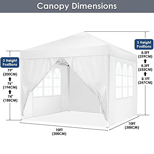 COBIZI Canopy 10x20 Pop Up Canopy Tent with 6 Sidewalls Party Tents for Parties Weddings Backyard Waterproof Canopy Outdoor Commercial Canopy Event