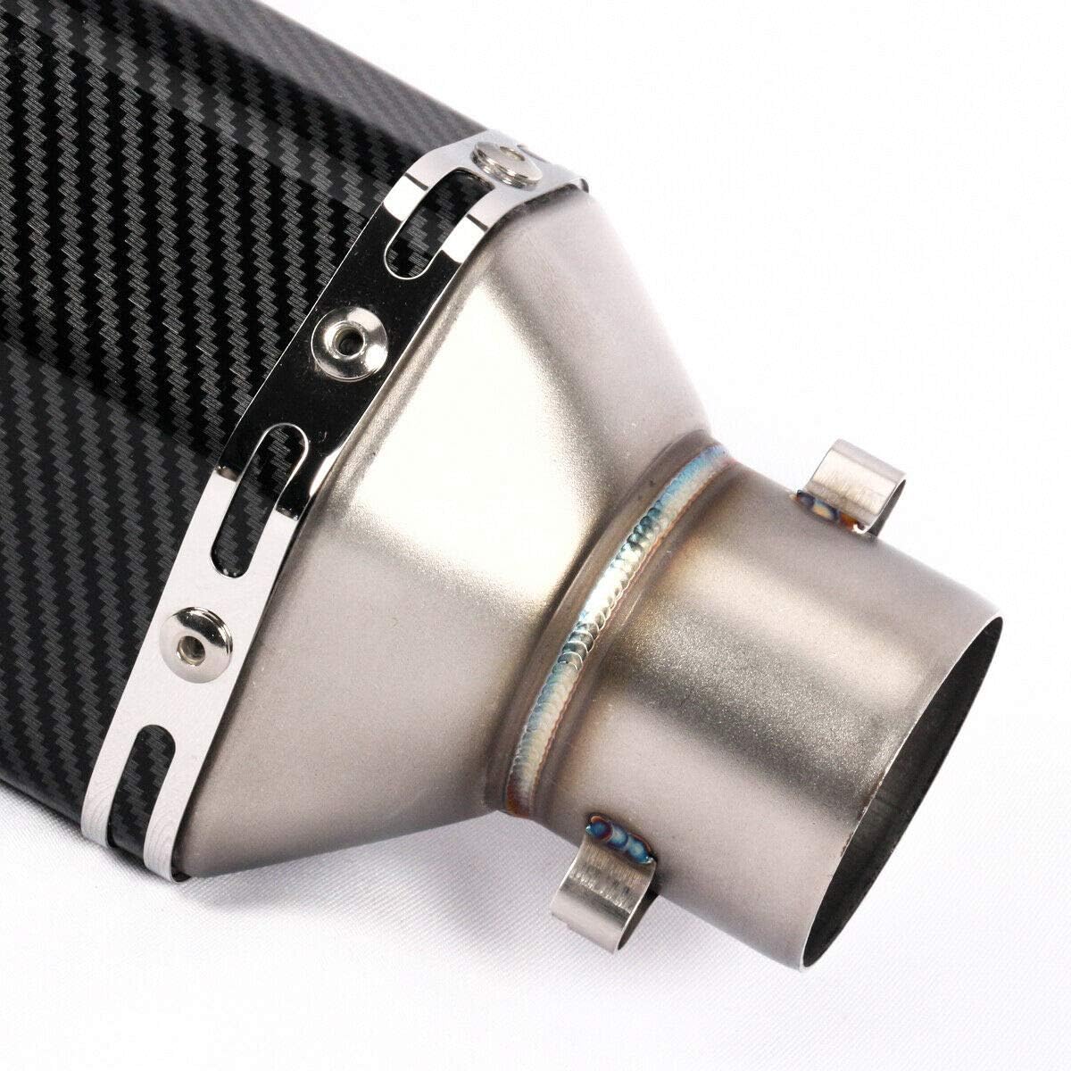 KAJIMOTOR Universal Motorcycle Short Exhaust Muffler Carbon Gobo Slip On w/DB Killer 51mm