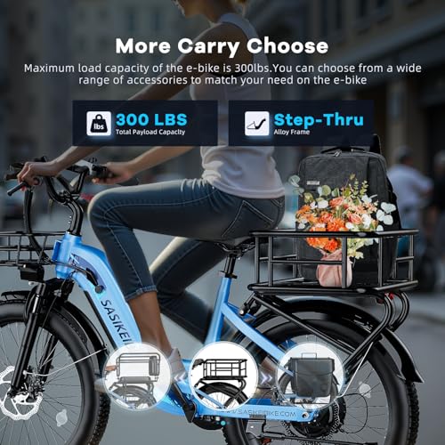 1500W Motor Peak Electric Bike for Adults and Teenagers, 48V 20AH Removable Battery Step Thru EBike, 30+MPH, 80 Miles Max Range