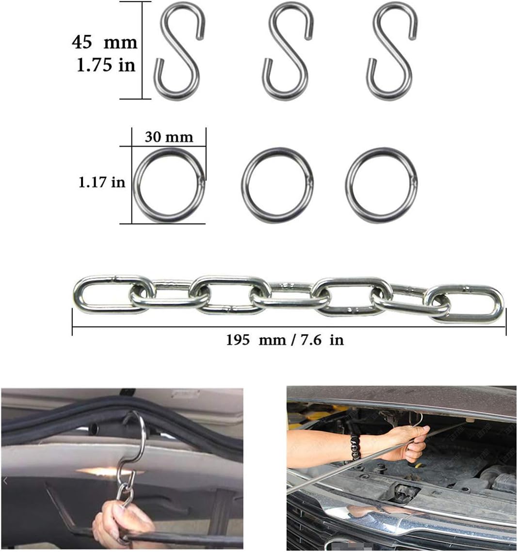 MMPP Paintless Dent Repair Tools 6 Pieces of Dent Removal Repair Rods C Style Rods Tool for Car Body Hail Damage Door Dent Removal