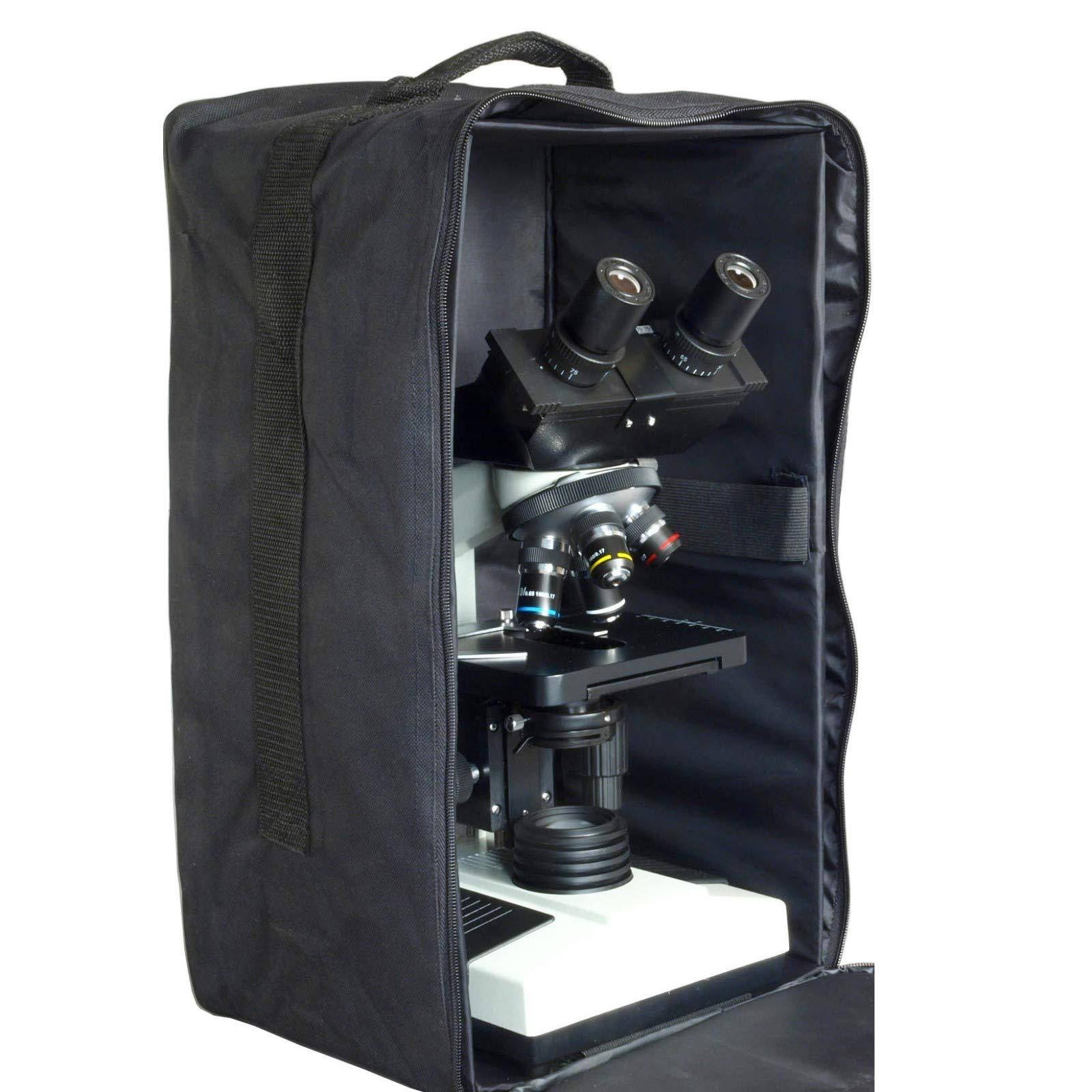 OMAX Large Vinyl Carrying Case for Microscopes with Handle and Straps