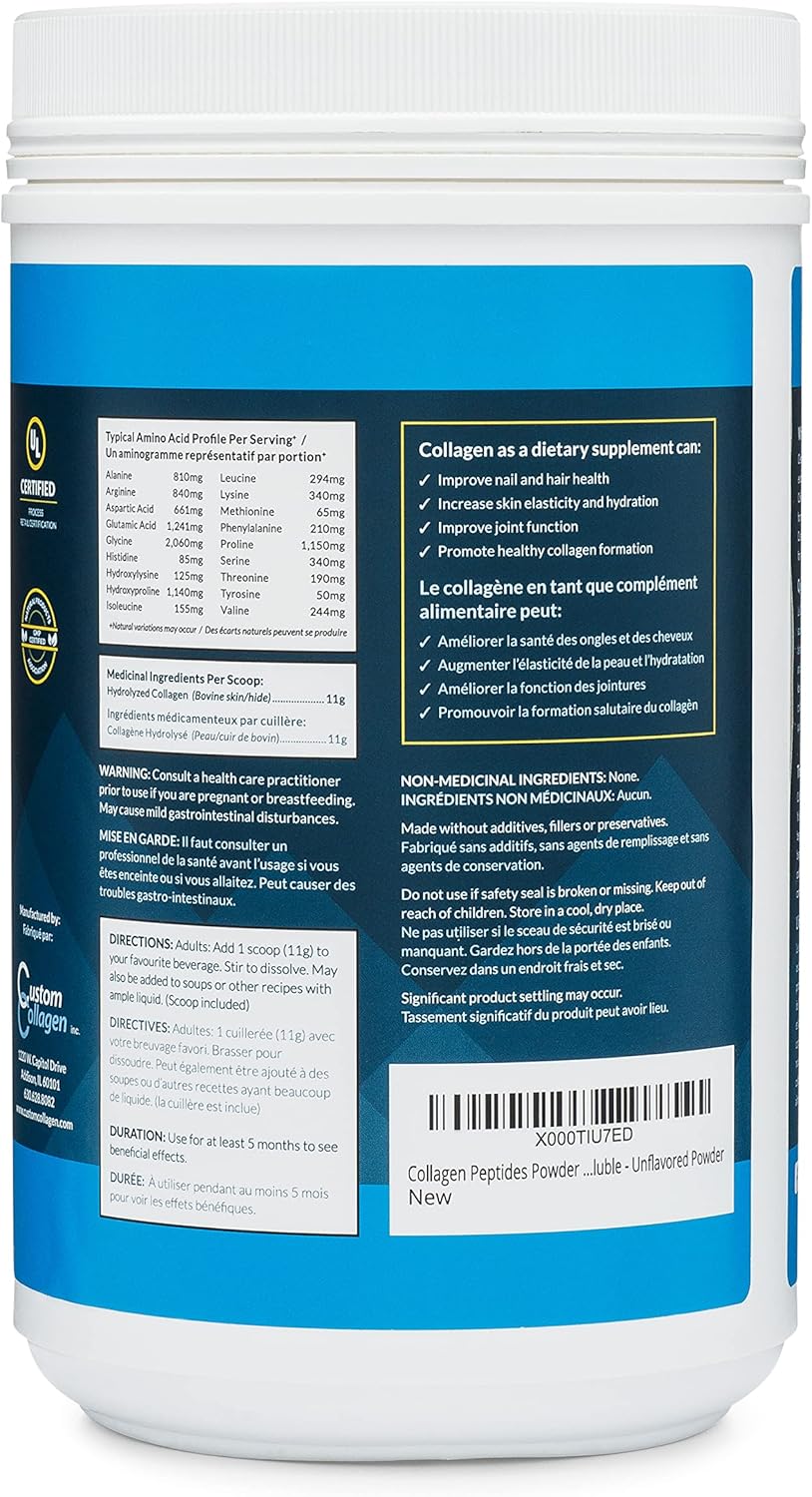 Collagen Peptides Powder 2lb (32oz) Jar - Clean Collagen® - Unflavored, Grass Fed, Paleo, Non GMO, Kosher - Highly Soluble Protein Pack of 2